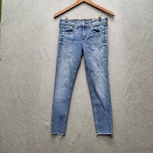 Rag & Bone Women Jeans 26‎ Blue Denim Levee Slim Raw Hem 23" Inseam